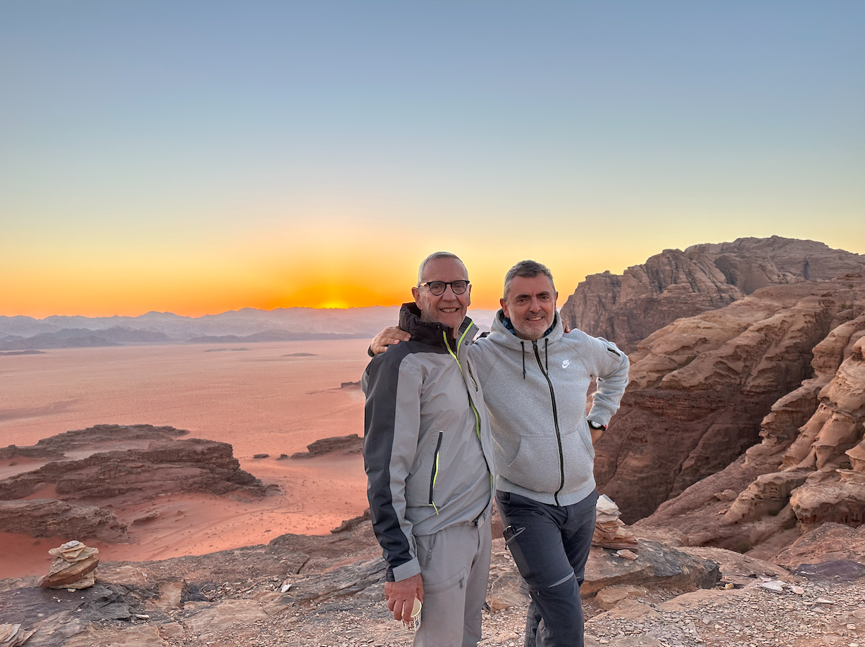 Laurent et Alain au sunset Get Your Tour In Wadi Rum